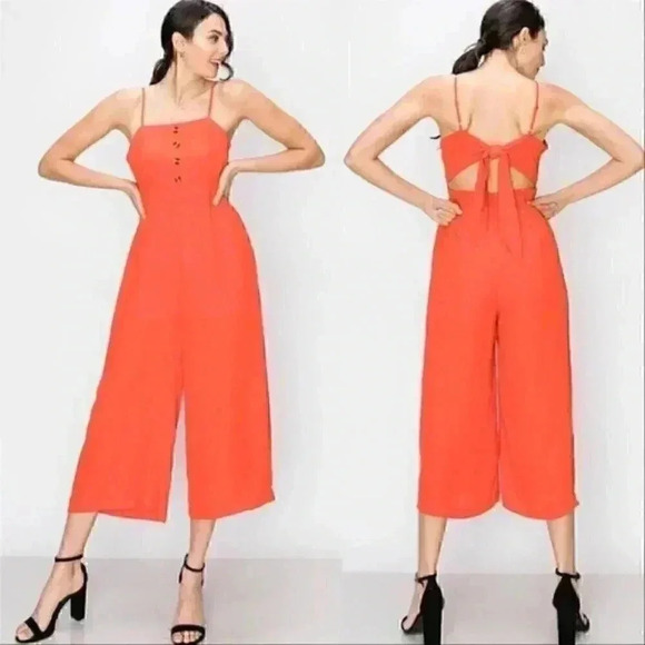 Vibrant Coral Jumpsuit - Picture 1 of 4